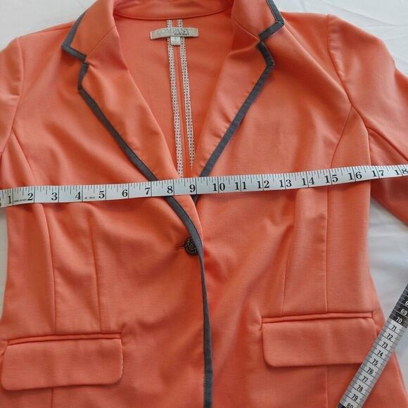 Company Ellen Tracy Company Jacket Peach One Button Blazer Long Sleeve Small - Picture 6 of 7